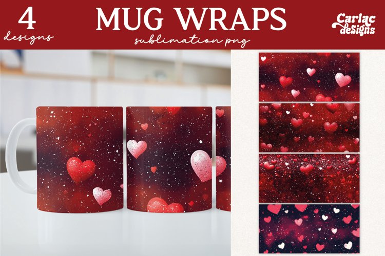 Valentines Day Mug Wrap Sublimation, Love Mug Sublimation