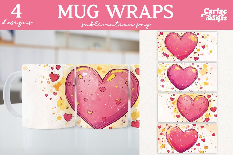 Valentines Day Mug Wrap Sublimation, Love Mug Sublimation