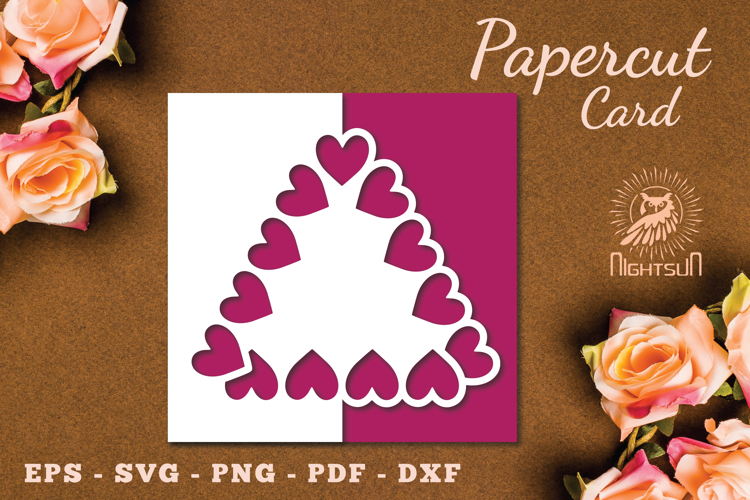 Valentines Day Papercut Card SVG