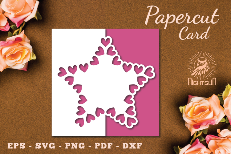 Valentines Day Papercut Card SVG