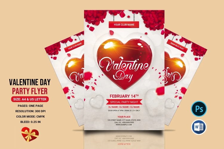 Valentine’s Day Party Flyer Template