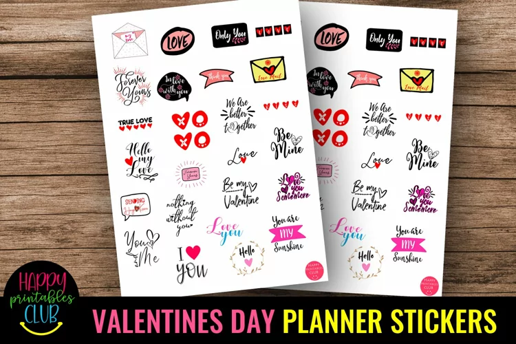 Valentines Day Planner Stickers I Romantic Planner Stickers