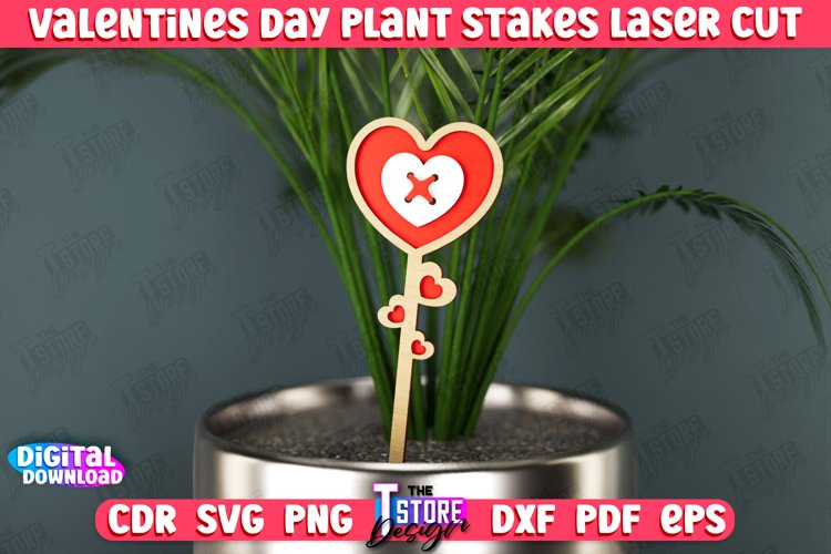 Valentines Day Plant Stakes | Indoor Flowers Decoration|CNC