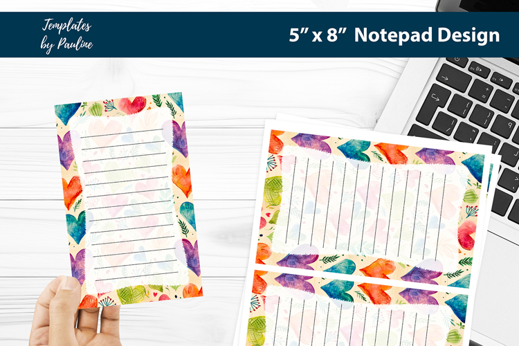 Valentine’s Day printable notepad template, Digital memo pad