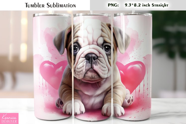 Little Puppy Tumbler Wrap|Valentines Day Hearts Design