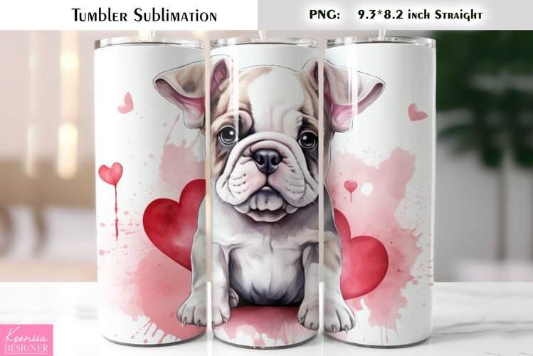 Little Puppy Tumbler Wrap|Valentines Day Hearts Design