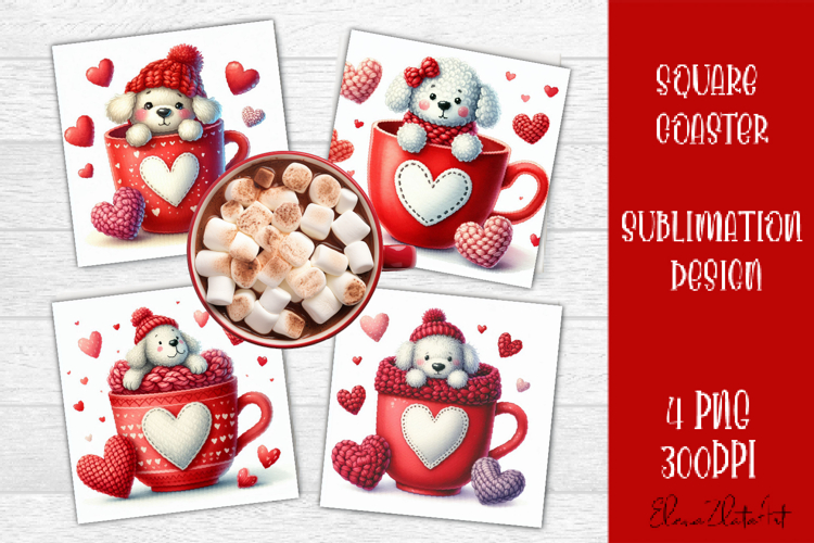 Valentines Day square coasters|love funny animal sublimation