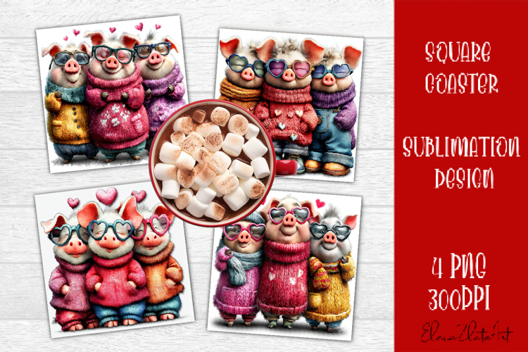 Valentines Day square coasters|love funny animal sublimation