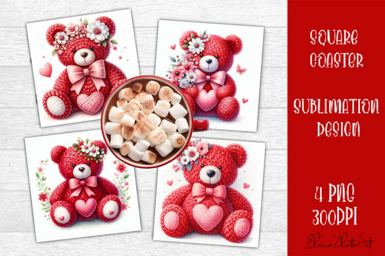 Valentines Day square coasters|love funny animal sublimation