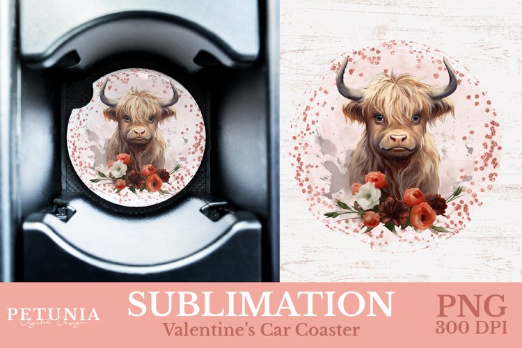 Car Coaster Sublimation | Valentines Day Car Coaster