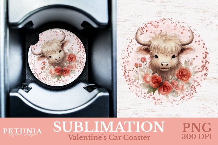 Car Coaster Sublimation | Valentines Day Car Coaster