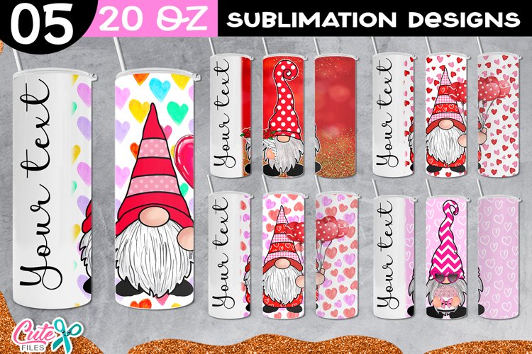 Valentines day 20 Oz Skinny Tumbler sublimation Bundle