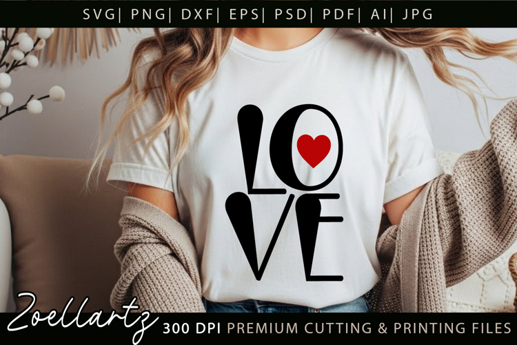 Valentines Day SVG PNG EPS DXF Love Heart SVG for Cricut