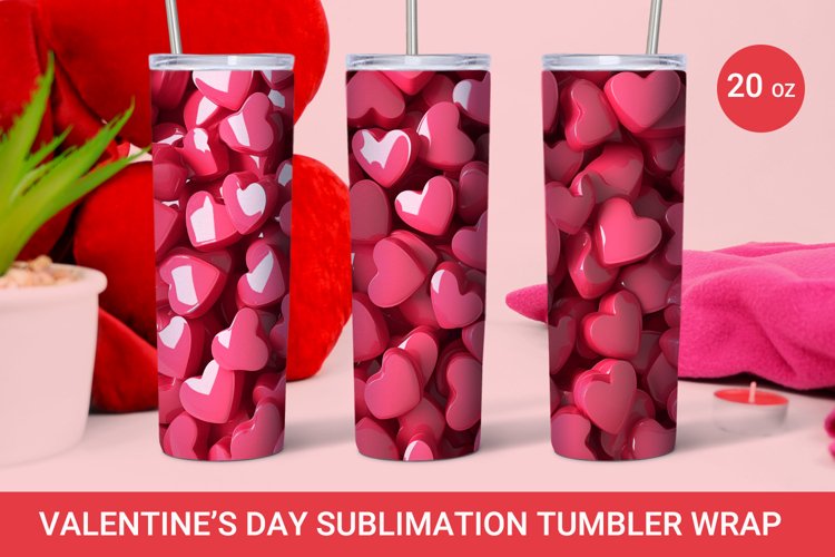 Valentines day tumbler, 3d Heart tumbler