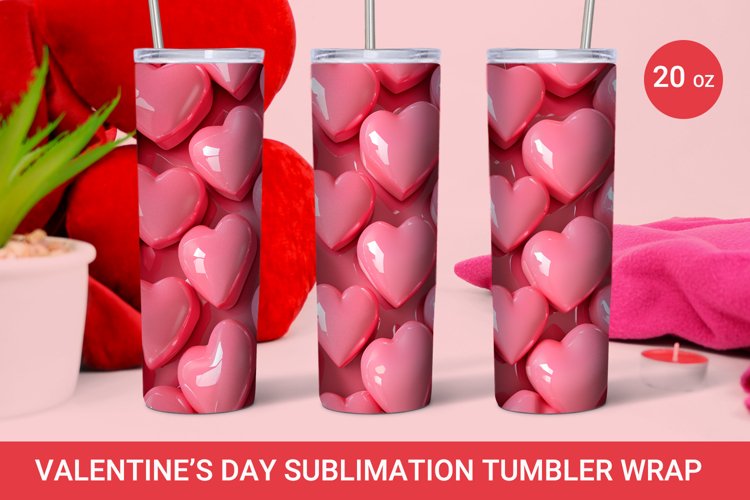valentines day tumbler, 3d Heart tumbler