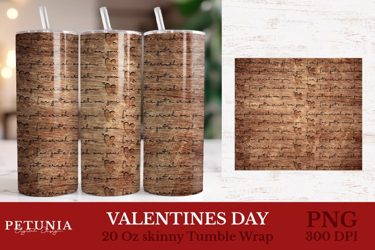 Valentines Tumbler Wrap | Wood Tumbler Sublimation
