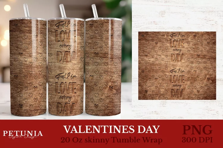 Valentines Tumbler Wrap | Wood Tumbler Sublimation