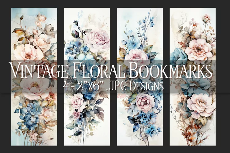 Valentine's Day, Vintage Floral Bookmarks, Printables, s1