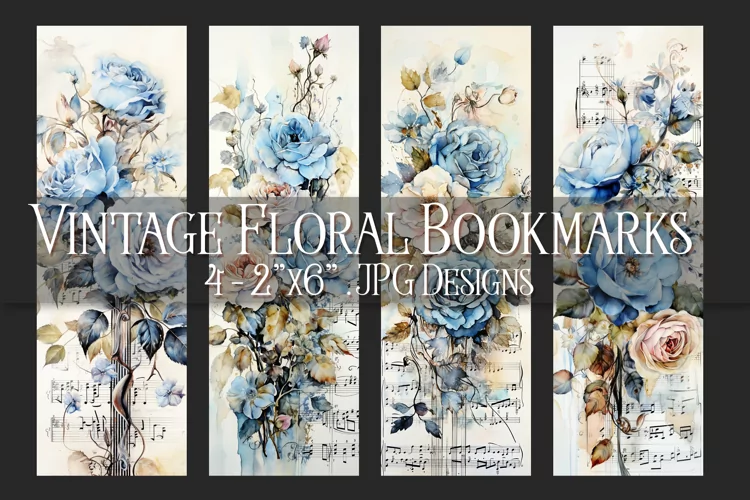 Valentine's Day, Vintage Floral Bookmarks, Printables, s11