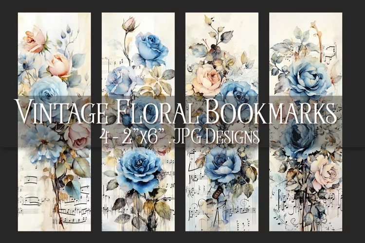 Valentine's Day, Vintage Floral Bookmarks, Printables, s13
