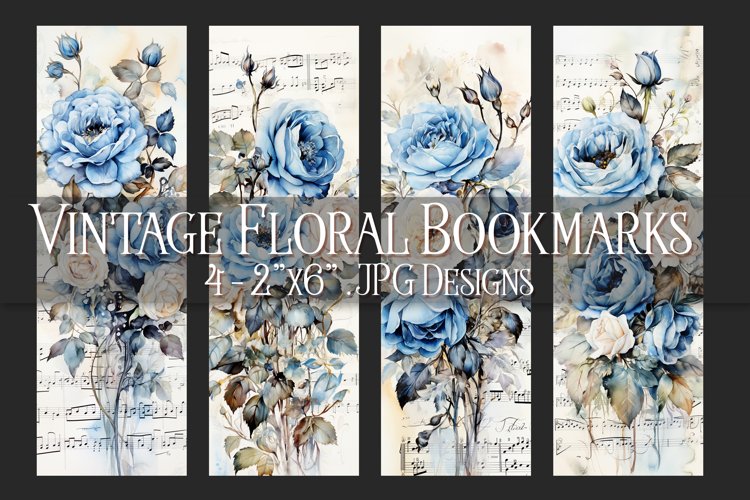 Valentines Day, Vintage Floral Bookmarks, Printables, s14