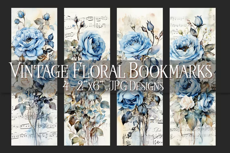 Valentine's Day, Vintage Floral Bookmarks, Printables, s14