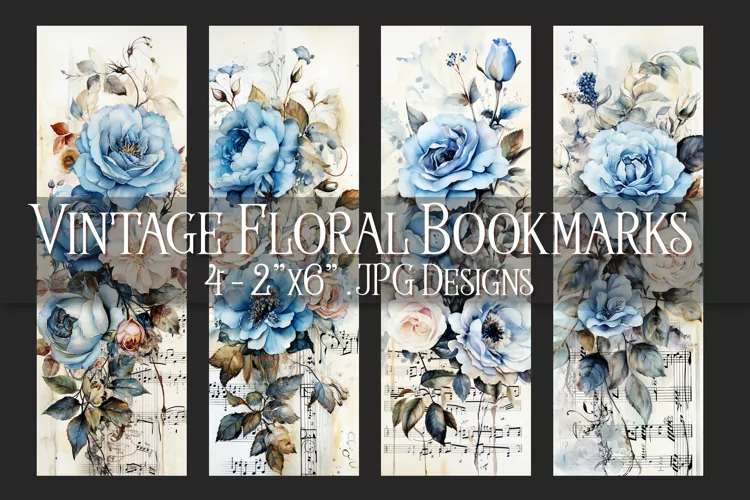 Valentine's Day, Vintage Floral Bookmarks, Printables, s15