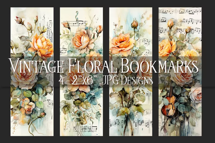Valentine's Day, Vintage Floral Bookmarks, Printables, s17