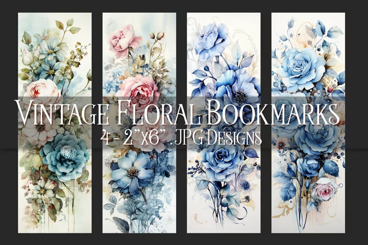 Valentine's Day, Vintage Floral Bookmarks, Printables, s2