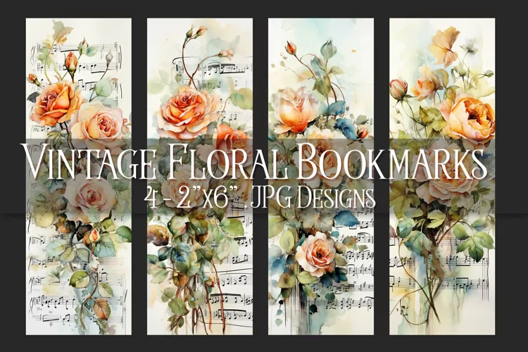 Valentine's Day, Vintage Floral Bookmarks, Printables, s20
