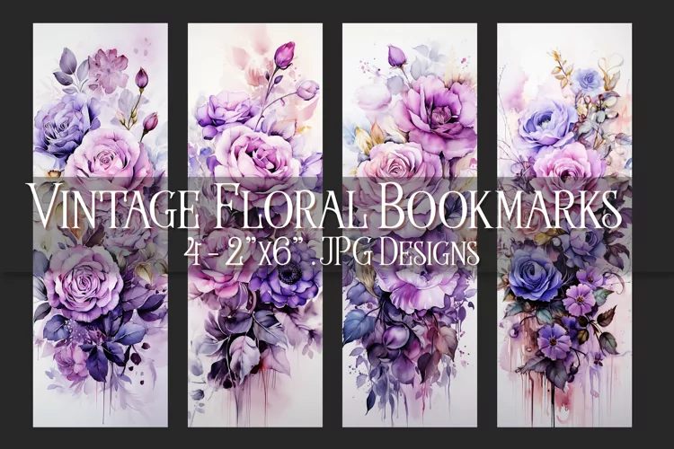 Valentine's Day, Vintage Floral Bookmarks, Printables, s25