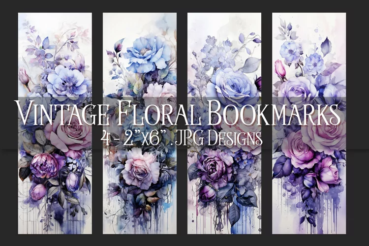 Valentine's Day, Vintage Floral Bookmarks, Printables, s26