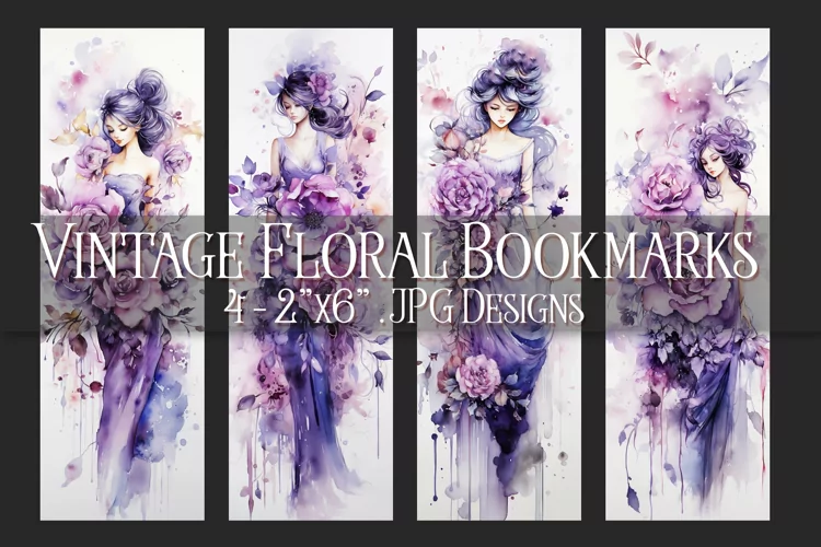 Valentine's Day, Vintage Floral Bookmarks, Printables, s27