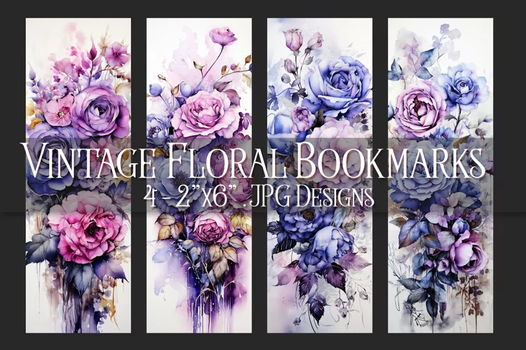 Valentine's Day, Vintage Floral Bookmarks, Printables, s28