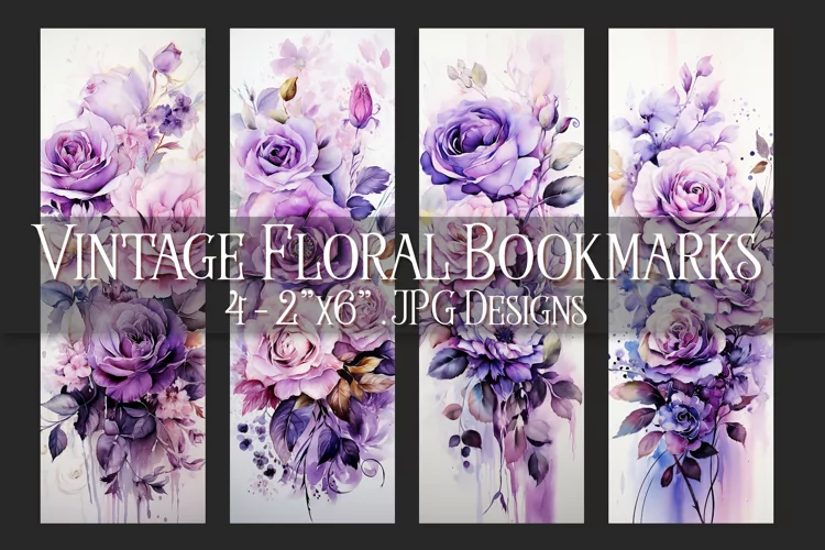 Valentine's Day, Vintage Floral Bookmarks, Printables, s29