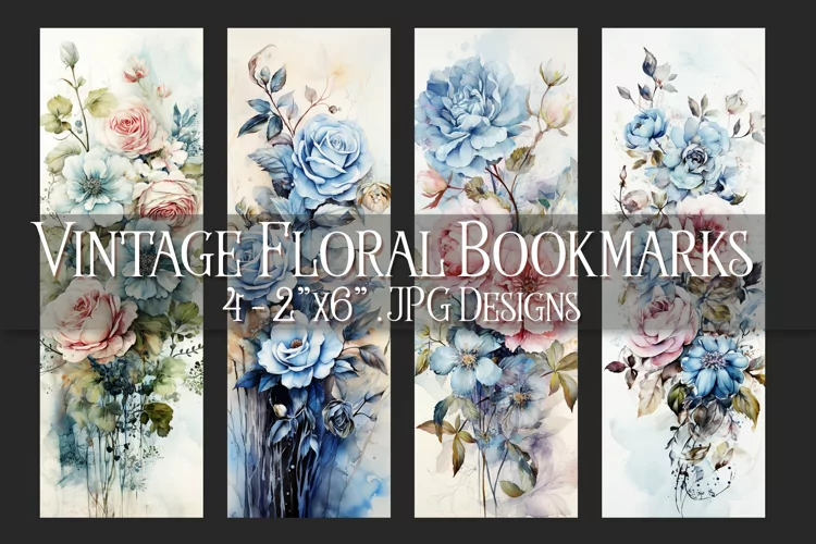 Valentine's Day, Vintage Floral Bookmarks, Printables, s3