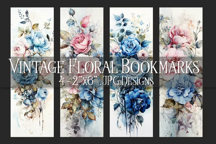 Valentine's Day, Vintage Floral Bookmarks, Printables, s5