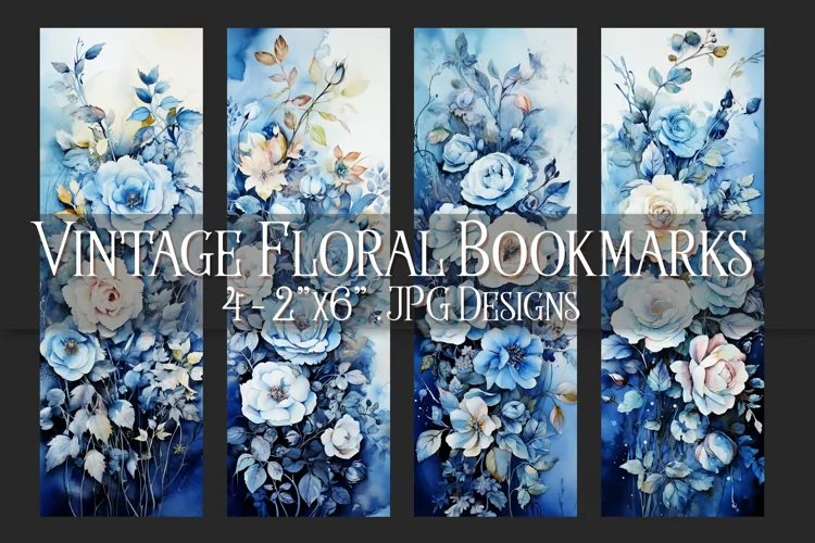 Valentine's Day, Vintage Floral Bookmarks, Printables, s8