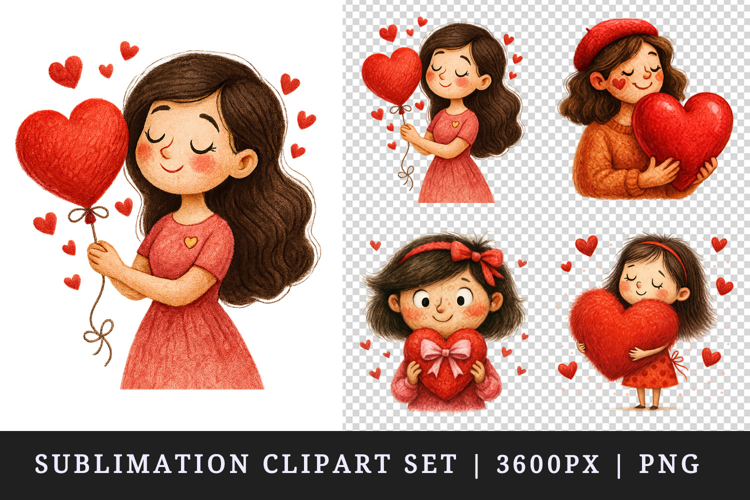 Valentine's Day clipart printable sublimation design png