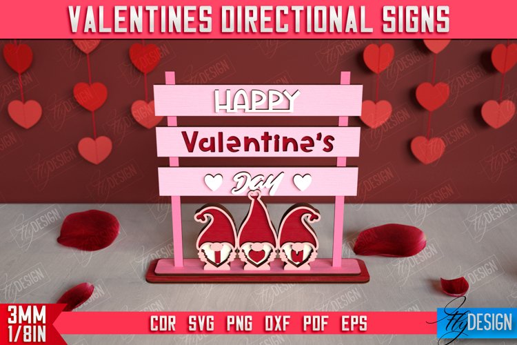Valentines Directional Signs | Table Statuette | Holiday