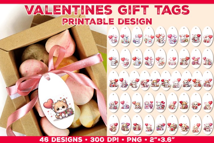 Adorable Valentine’s Day Gift Tags with Cute Animal Bundle