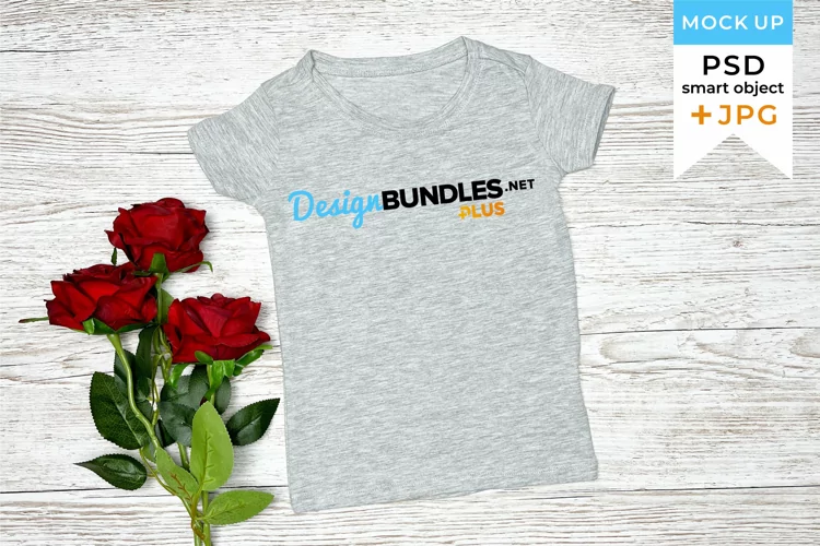 Valentines Day Mockup Kids t-shirt | Gray shirt mockup