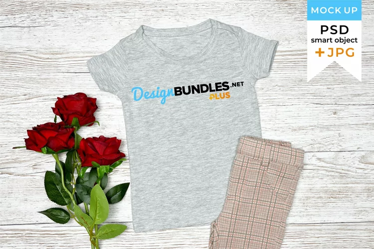 Valentines mockup Gray T-shirt kids | Valentine's Day mockup