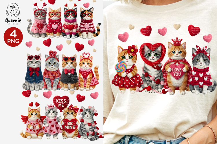Latch Hook Yarn Valentines Cat Knit Texture Embroidery Png