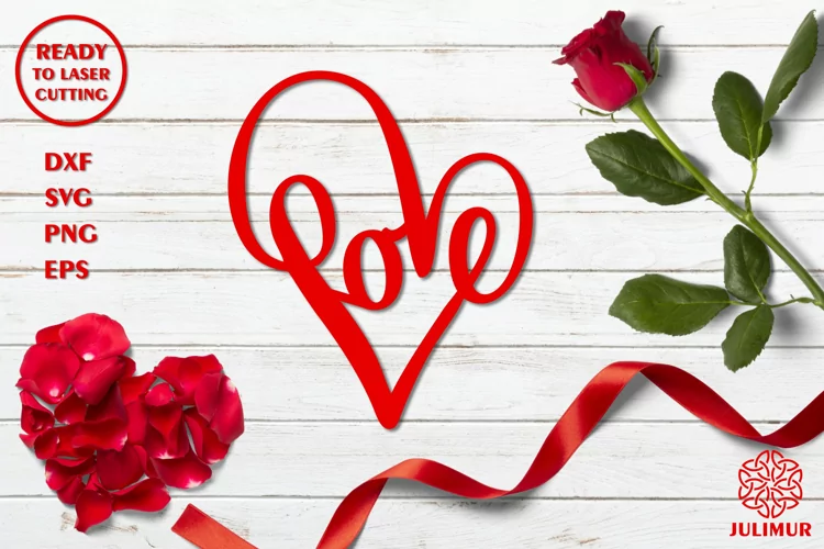 Valentines Heart with inscription Love. Heart SVG. Love SVG