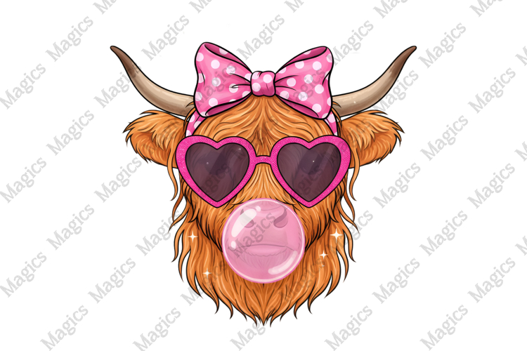 Valentines Highland Cow Png