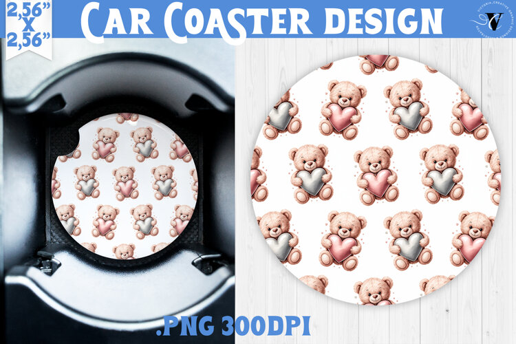Love Car coaster | Valentine pattern | Valentine's day example image 1