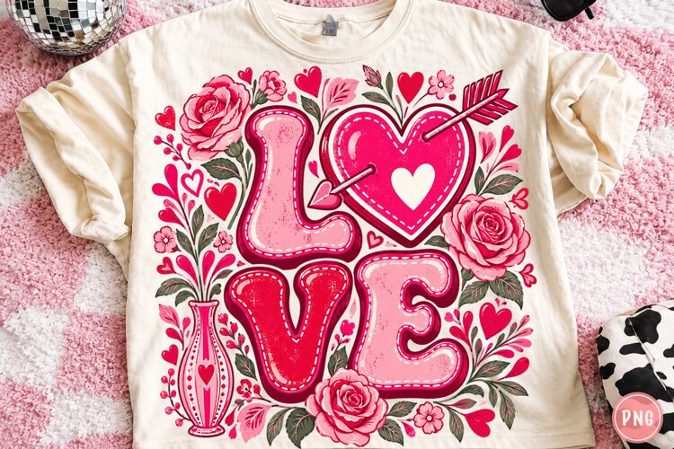 Valentines Love Floral Png example image 1