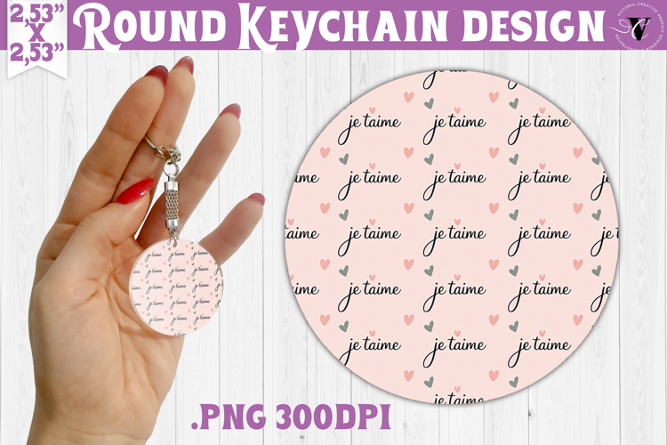 Round keychain | Valentine pattern | Valentines day