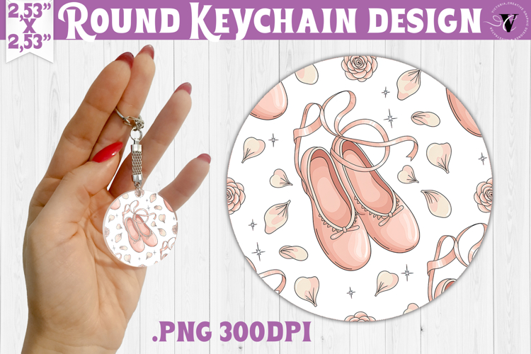 Round keychain | Valentine pattern | Valentines day